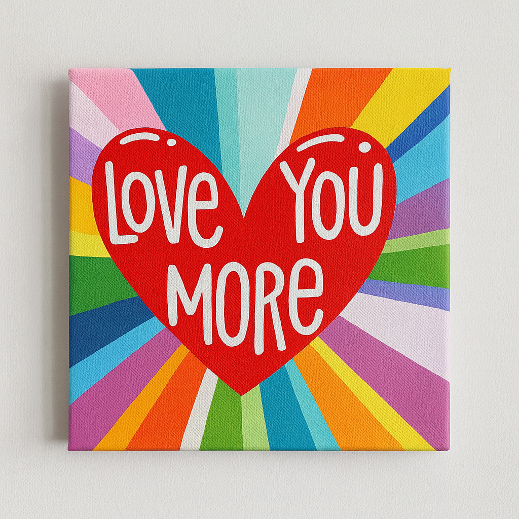 直筆サイン ハミングバード/LOOKIN' FOR THE RAINBOW Love you more rainbow painting 8x8 by Carla Bank — Carla Bank